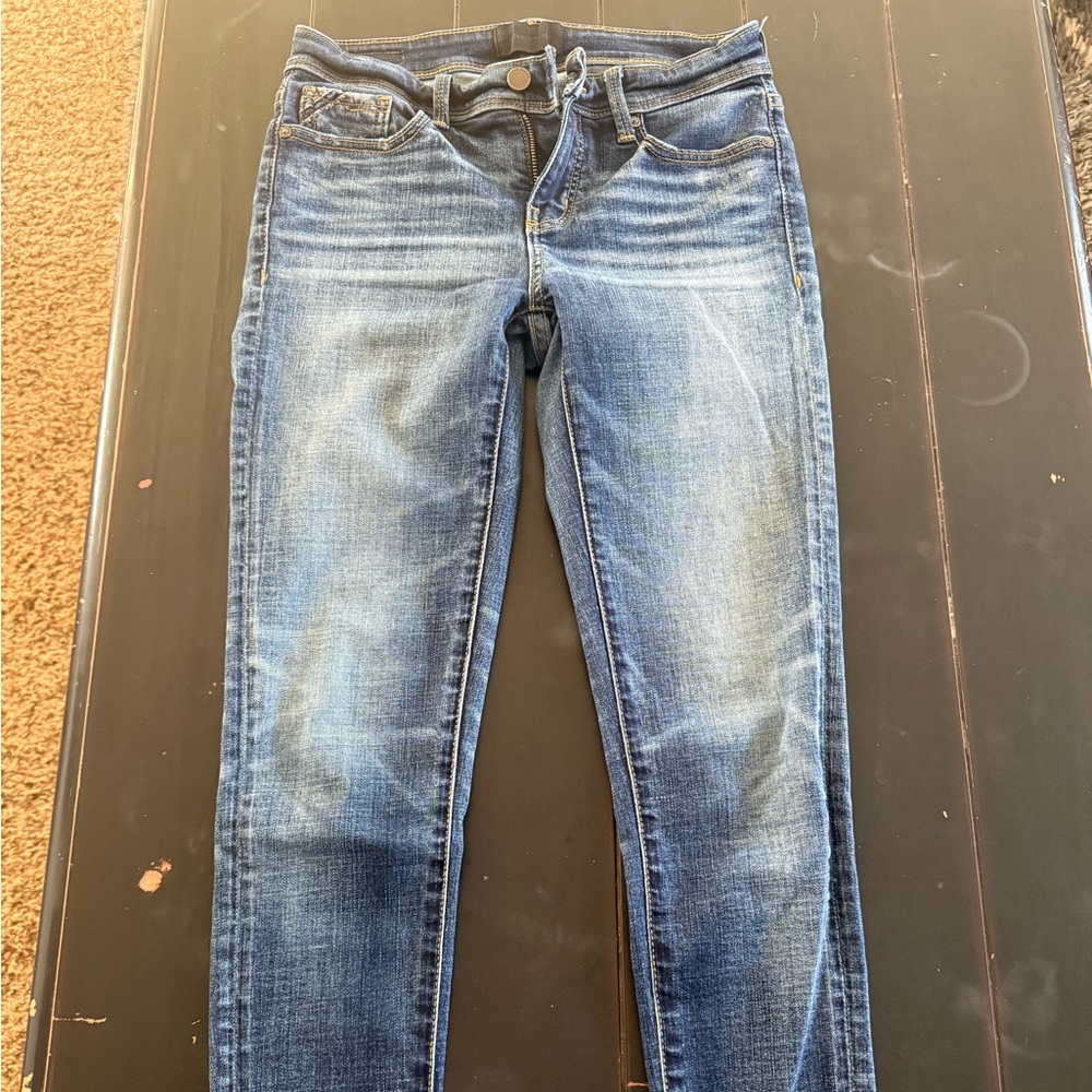 Buckle Black Ankle Skinny Jeans Size 25.